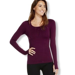 EUC Fabletics Arta Long Sleeve Top Color Velvet XS